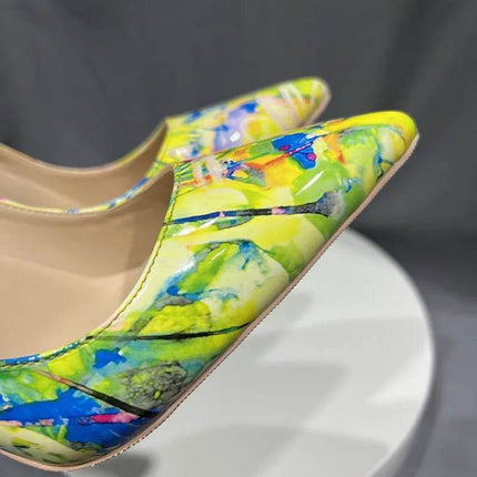 Women Hawaiian Graffiti Pointed High Heels - High Heels - Tikicup - Mad Fly Essentials