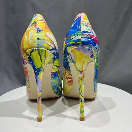 Women Hawaiian Graffiti Pointed High Heels - High Heels - Tikicup - Mad Fly Essentials