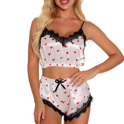 Women Heart 2pc Pajama Set Nightgown - Nightgown - Animal Unicorn - Mad Fly Essentials