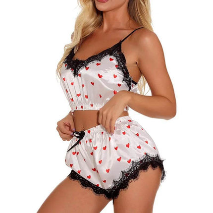 Women Heart 2pc Pajama Set Nightgown - Nightgown - Animal Unicorn - Mad Fly Essentials