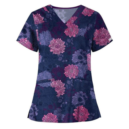 Women Hearts V - Neck Workwear Nursing Scrub - Nursing Scrub - Nadanbao - Mad Fly Essentials