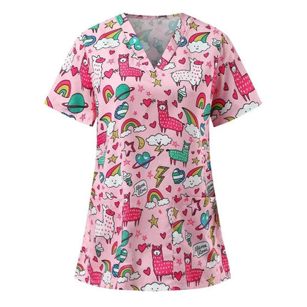 Women Hearts V - Neck Workwear Nursing Scrub - Nursing Scrub - Nadanbao - Mad Fly Essentials