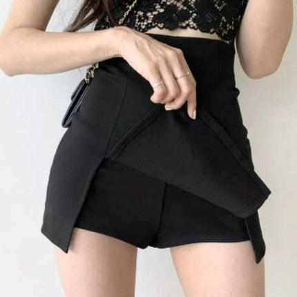Women High-Waist Black Mini A-line Mini Skirt - Mad Fly Essentials
