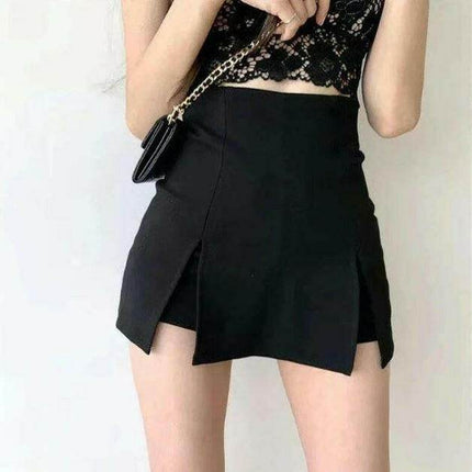 Women High - Waist Black A - line Skorts Mini Skirt - Mini Skirt - LOVERGIRL - Mad Fly Essentials