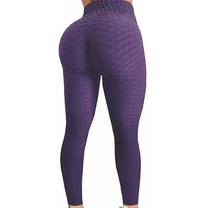 Women High Waist Bubble Yoga Fitness Leggings - Fitness Leggings - MEHEOL - Mad Fly Essentials