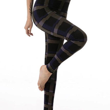 Women High Waist Elastic Slim Solid Fitness Leggings - Fitness Leggings - Sfit - Mad Fly Essentials