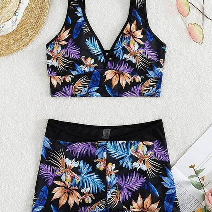 Women High Waist Floral Shorts Swimwear Set - Swimwear Set - VigoBreviya - Mad Fly Essentials