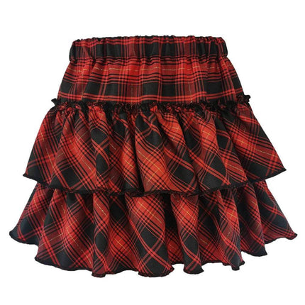 Women High - Waist Gothic Plaid Pink Mini Skirt - Mini Skirt - CORLVON - Mad Fly Essentials