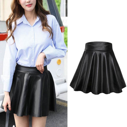 Women High Waist Leather Mini Skirt - Mini Skirt - DICLOUD - Mad Fly Essentials