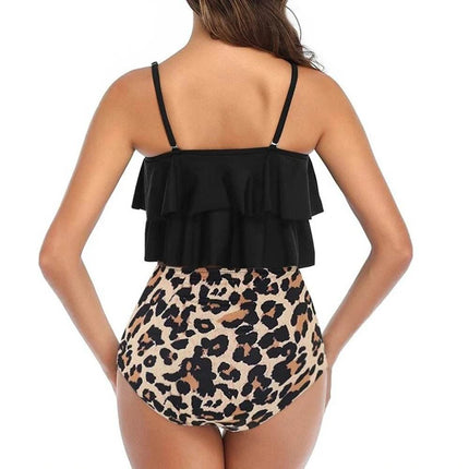Women High Waist Leopard Print Tankini Swimwear Set - Swimwear Set - Blitz Swimwear - Mad Fly Essentials