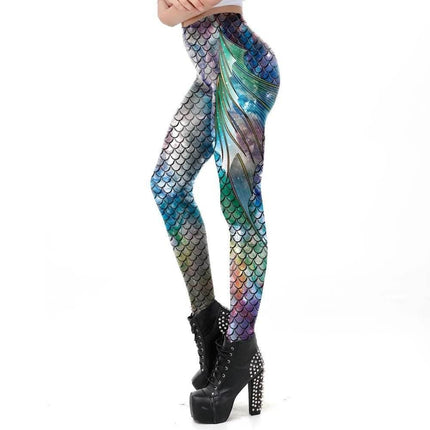 Women High - Waist Mermaid Fitness Leggings - Fitness Leggings - VF Fashion - Mad Fly Essentials