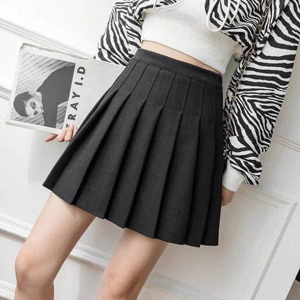 Women High Waist Solid Aline Mini Skirt - Mad Fly Essentials