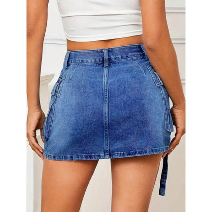 Women High Waisted Y2K Denim Mini Skirt - Mini Skirt - RFORX PANS - Mad Fly Essentials