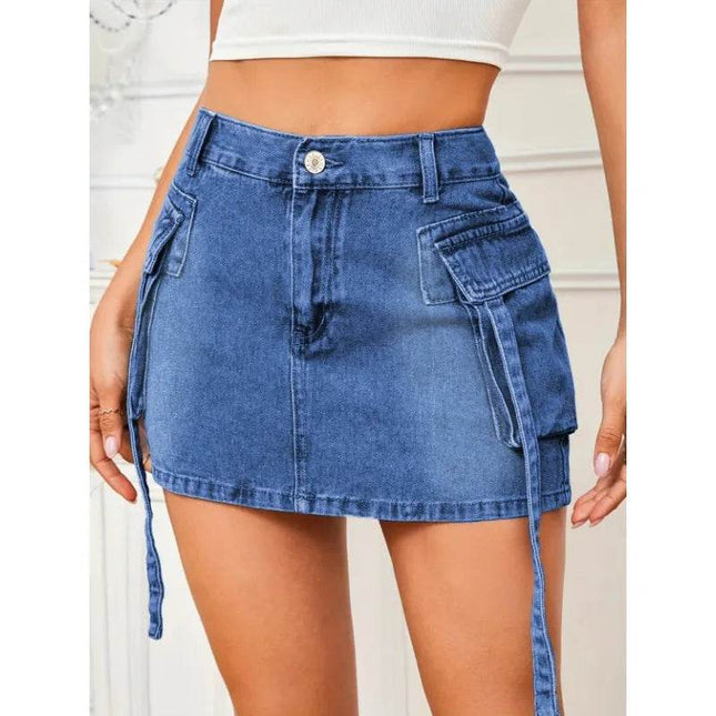 Women High Waisted Y2K Denim Mini Skirt - Mini Skirt - RFORX PANS - Mad Fly Essentials