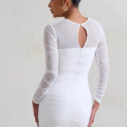 Women Hollow Out Pleated Wrap Mini Dress - Mini Dress - ARTGAT - Mad Fly Essentials