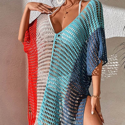 Women Hollow Rainbow Bikini Cover Up Beach Dress - Beach Dress - Beach Fellow - Mad Fly Essentials