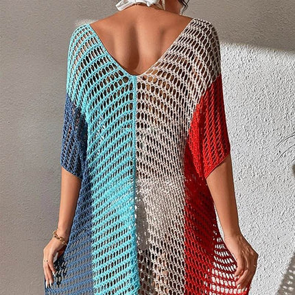 Women Hollow Rainbow Bikini Cover Up Beach Dress - Beach Dress - Beach Fellow - Mad Fly Essentials