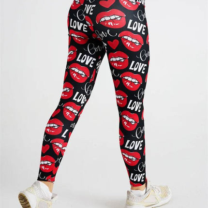 Women Hot New Lip Swag 3D Fitness Leggings - Fitness Leggings - FCCEXIO - Mad Fly Essentials