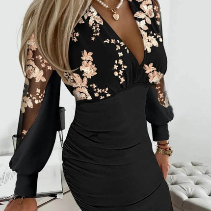 Women Houndstooth Bodycon Mini Dress - Mad Fly Essentials