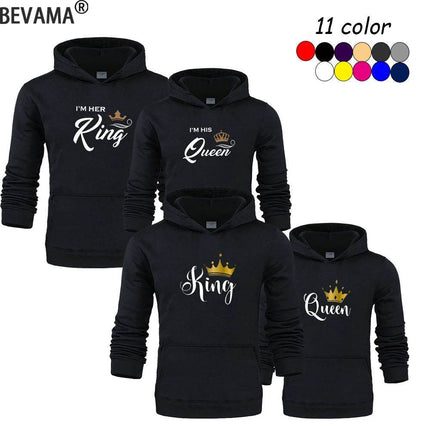 Women King Queen Lover Couple Sweatshirt 3D Hoodies - Hoodies - Adogirl - Mad Fly Essentials