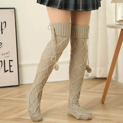 Women Knitted Bow Casual Winter Socks - Mad Fly Essentials