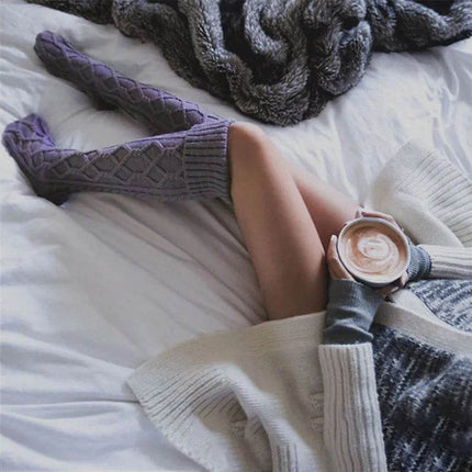 Women Knitted Bow Casual Winter Socks - Mad Fly Essentials