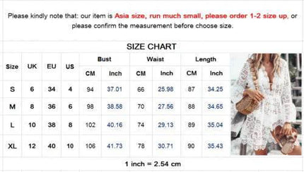 Women Lace Floral Hollow Beach Cover - Up Sundress - Sundress - FITTOO - Mad Fly Essentials