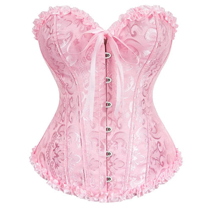 Women Lace Gothic Floral Plus Overbust Corset - Corset - SexyLacey - Mad Fly Essentials