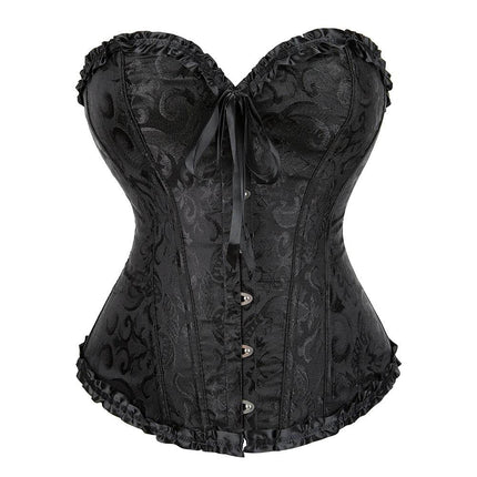 Women Lace Gothic Floral Plus Overbust Corset - Corset - SexyLacey - Mad Fly Essentials