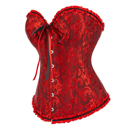 Women Lace Gothic Floral Plus Overbust Corset - Corset - SexyLacey - Mad Fly Essentials