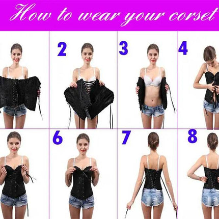 Women Lace Gothic Floral Plus Overbust Corset - Corset - SexyLacey - Mad Fly Essentials