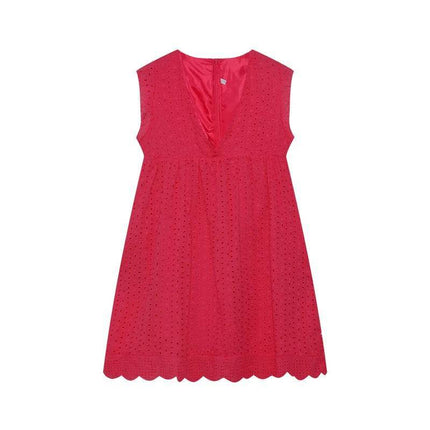 Women Lace Jacquard Hollow Pocket Mini Dress - Mini Dress - Suit Set - Mad Fly Essentials