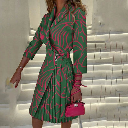 Women Lapel Office Lady Mini Dress - Mini Dress - ELSVIOS - Mad Fly Essentials