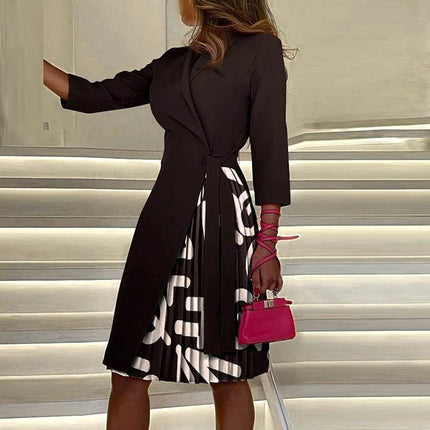 Women Lapel Office Lady Mini Dress - Mini Dress - ELSVIOS - Mad Fly Essentials