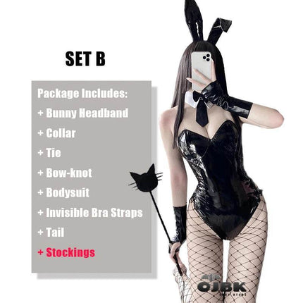 Women Leather Bunny Anime Costume Set - Costume Set - OJBK - Mad Fly Essentials