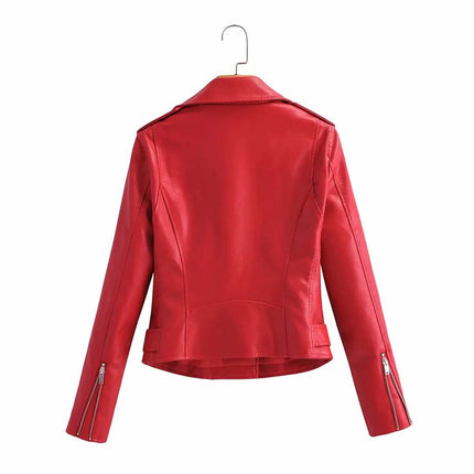Women Leather Short Rivet Motorcycle Jacket - Jacket - Suchcute - Mad Fly Essentials