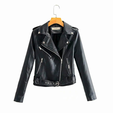 Women Leather Short Rivet Motorcycle Jacket - Jacket - Suchcute - Mad Fly Essentials