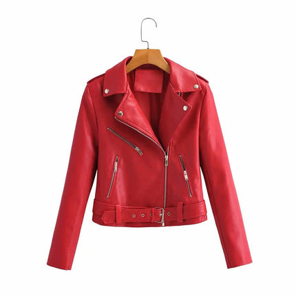 Women Leather Short Rivet Motorcycle Jacket - Jacket - Suchcute - Mad Fly Essentials