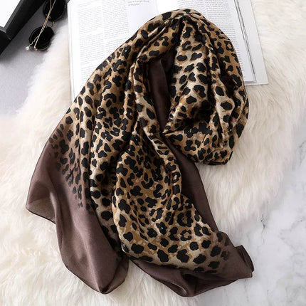 Women Leopard Cheetah Fashion Silk Scarf - Scarf - RUNMEIFA - Mad Fly Essentials