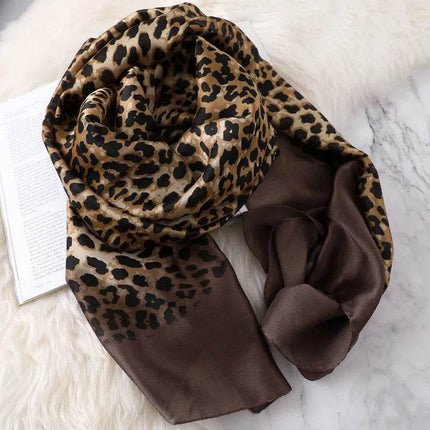 Women Leopard Cheetah Fashion Silk Scarf - Scarf - RUNMEIFA - Mad Fly Essentials