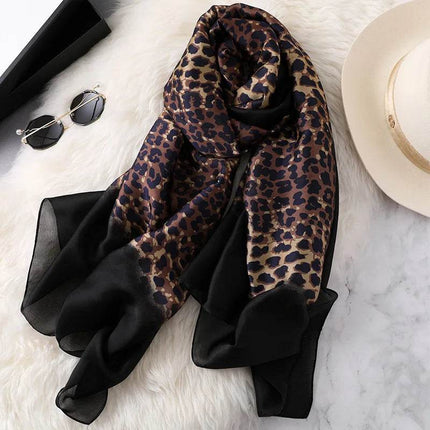 Women Leopard Cheetah Fashion Silk Scarf - Scarf - RUNMEIFA - Mad Fly Essentials