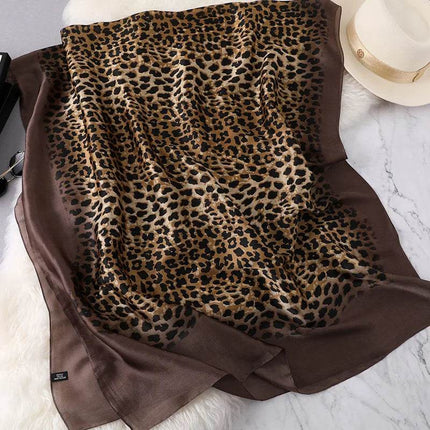 Women Leopard Cheetah Fashion Silk Scarf - Scarf - RUNMEIFA - Mad Fly Essentials