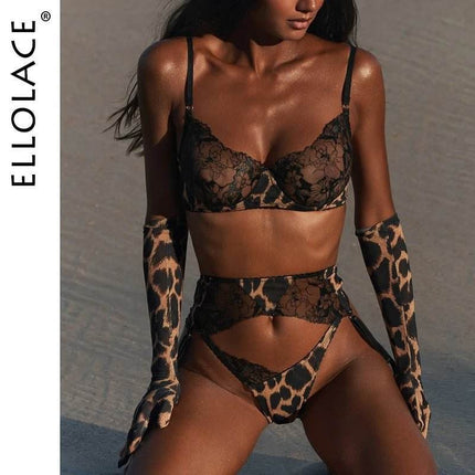 Women Leopard Costume Lace Lingerie Set - Mad Fly Essentials