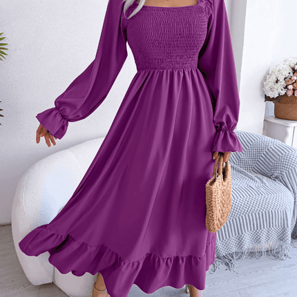 Women Long Casual Ruffle Chiffon Midi Party Dress - Party Dress - Magdalyn - Mad Fly Essentials
