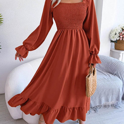 Women Long Casual Ruffle Chiffon Midi Party Dress - Party Dress - Magdalyn - Mad Fly Essentials