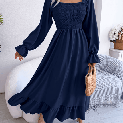 Women Long Casual Ruffle Chiffon Midi Party Dress - Party Dress - Magdalyn - Mad Fly Essentials