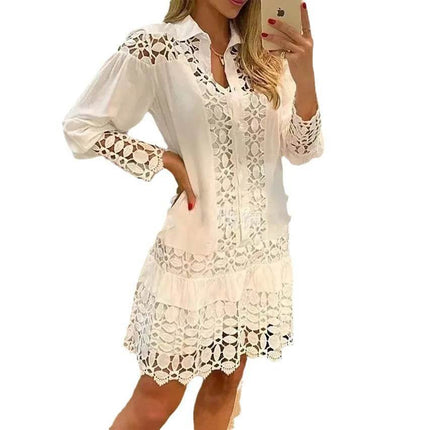 Women Long Solid Lace Party Dress - Party Dress - Owner Girl - Mad Fly Essentials