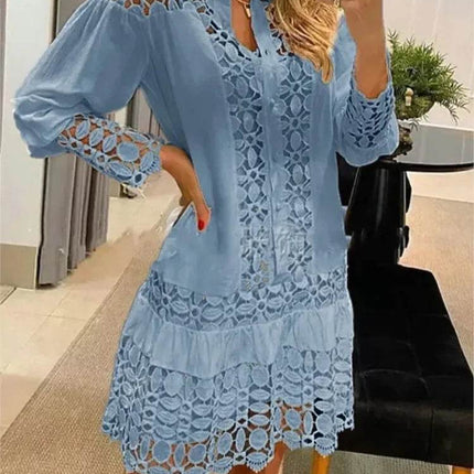 Women Long Solid Lace Party Dress - Party Dress - Owner Girl - Mad Fly Essentials