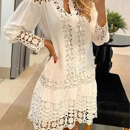 Women Long Solid Lace Party Dress - Party Dress - Owner Girl - Mad Fly Essentials