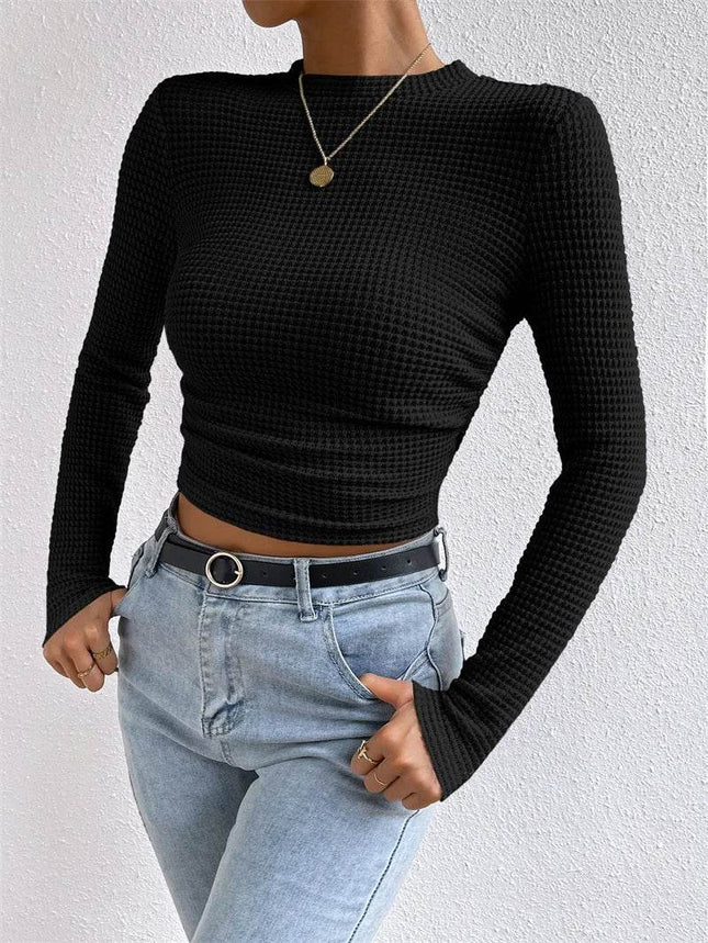 Women Long Y2K White Black Knit Crop Top - Crop Top - Werueruyu - Mad Fly Essentials